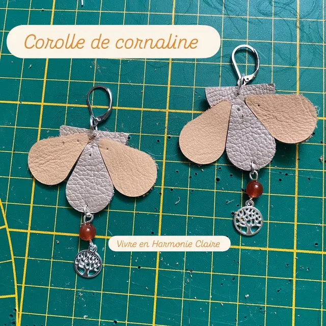 Boucles d’oreilles Corolle de cornaline