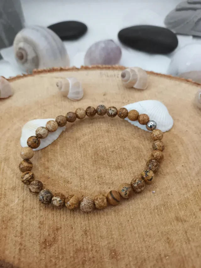 Bracelet jaspe cappuccino 6 mm