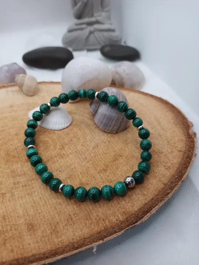 Bracelet malachite 6 mm
