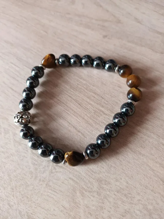Bracelet hématite et œil de tigre