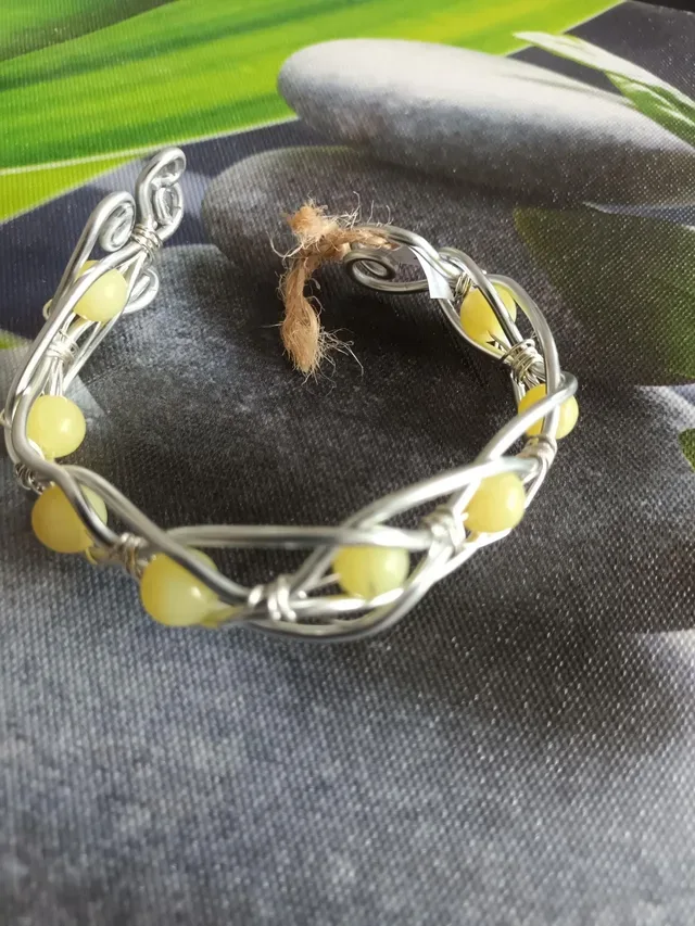 Bracelet réglable acier inoxydable et pierres naturelles