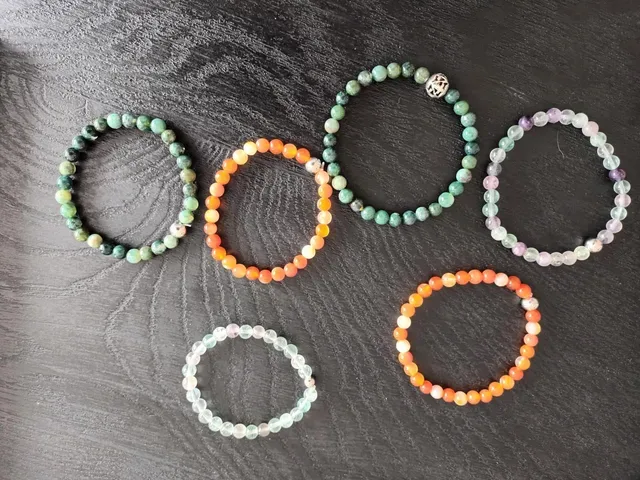 Bracelet en pierres 6 mm : cornaline, fluorite ou agate mousse